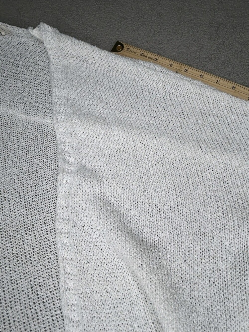 POL White Open-Front Duster Cardigan with Patch Pockets Sz S - Picture 11 of 14